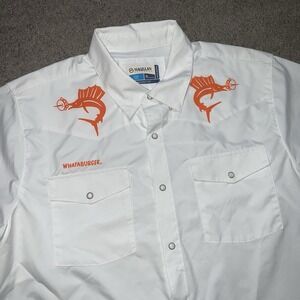 Magellan Whataburger Fishing Shirt Button Up Men's XL Relaxed Pearl Snap NWOT